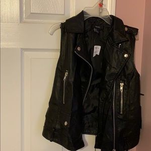 Black leather vest from forever 21